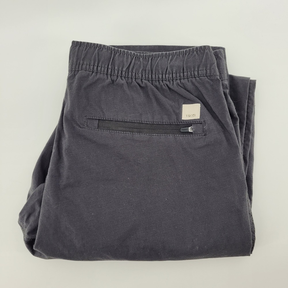 Vuori Ripstop Pant Mens Small Dark Grey Drawstring Elastic Waist Cargo VW401